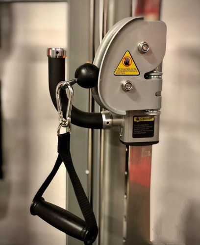 Crossover En V Con Peso Integrado Para Gimnasio / Gym Estructura Gris Tapizado Negro
