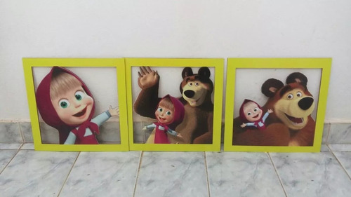 Imagem 2 de 2 de Quadro Decorativo Tema Masha E O Urso