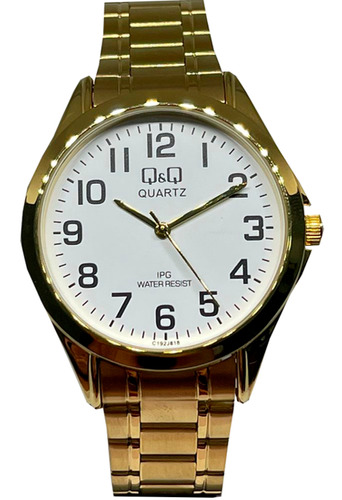 Reloj Q&q Hombre C192j818y Pulsera Dorado Color del fondo Blanco