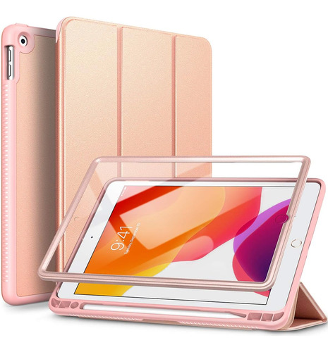 Funda iPad 10.2 Suritch Protector Integrado Soporte Rosegold