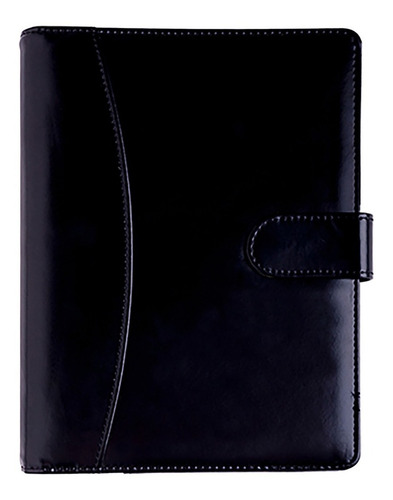 Carpeta De Curpiel Con Cierre Color Negro