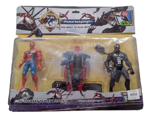 Set X2 Muñecos Figuras Spiderman/ Venom + Lanzador Juguete