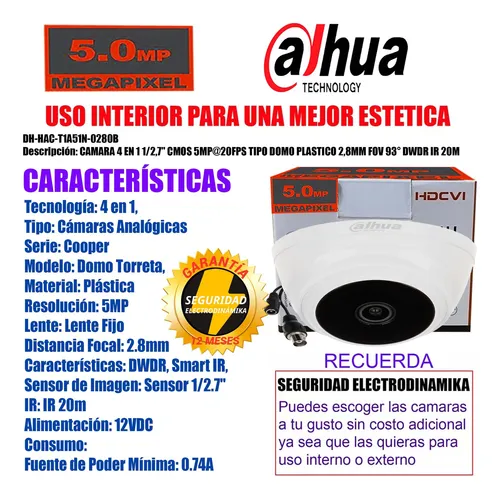 Kit Cctv 5 Mpx Dahua Dvr 8 Ch + 8 Cámaras 5 Mpx + Disco D