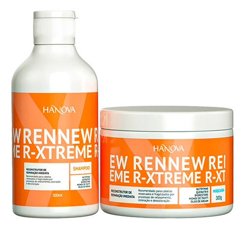 Kit Shampoo 300ml + Máscara Rennew Xtreme Hanova 300g