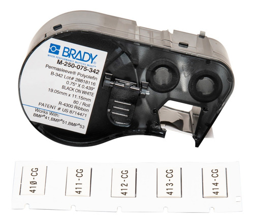 Etiquetas Brady M-250-075-342 Blanco Tinta Negra .439x.75