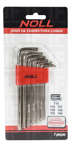 Jogo Chave Torx Longa T9 A T50 - 7 Und - 3740007 - Noll