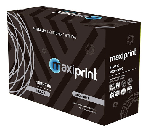 Toner Maxiprint Compatible Con Xerox 3635 108r00796 Negro