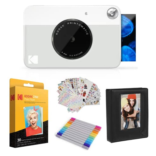 Printomatic Instant Camera (grey) Gift Bundle + Zink Pa...