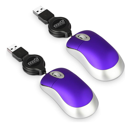 Mouse Eeekit Mini/plateado Purpura 2 Und