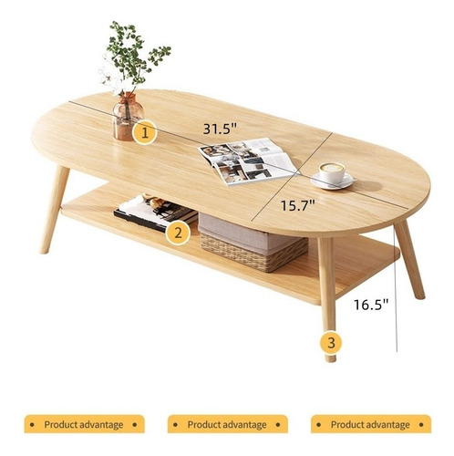 Moderna Mesa Auxiliar De Madera De 2 Niveles Elegante Mesa