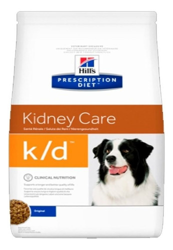 Alimento Hill's Prescription Diet Kidney Care Canine k/d para perro adulto todos los tamaños sabor pollo en bolsa de 3.8kg