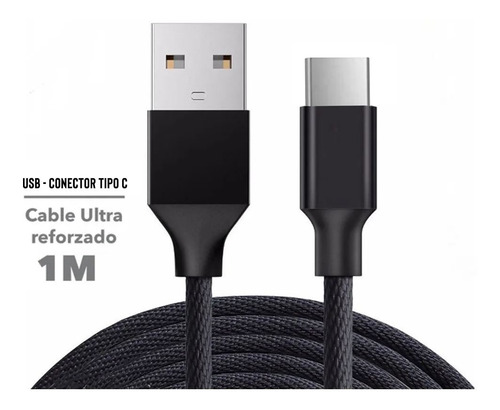 Imagen 6 de 9 de Cable Reforzado Usb C A Usb Cargador Celular Tablet Premium