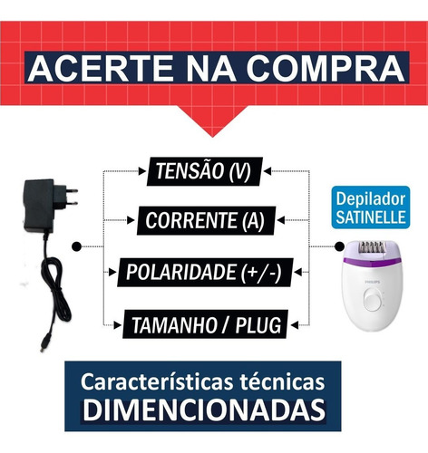 Cabo De Nergia Univ. Para Depilador Philips Satinelle R1027