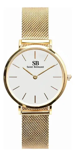 Saint Germain Relógio Feminino Dourado Chelsea Gold 32mm Fundo Branco