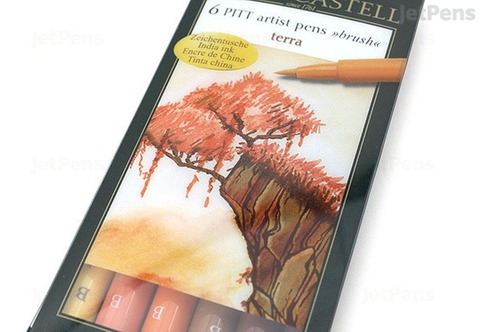 Marcadores Faber Castell Pitt Artist Brush X6 Edicion Terra