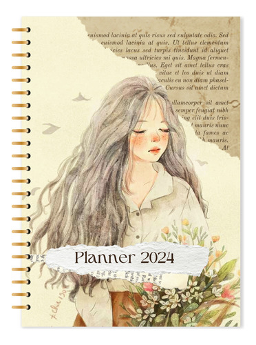 Planner Imprimible 2024 - Vintage Simple, Archivo Pdf