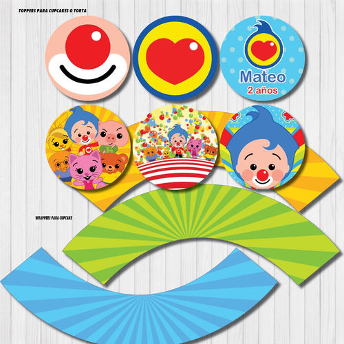 Kit Imprimible Personalizado Payaso Plim Plim Cumple Candy
