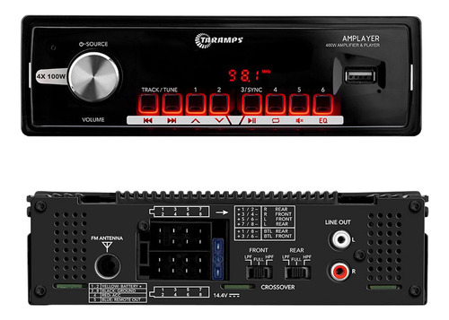 Rádio Amplayer Taramps 400 Bluetooth Player Mp3 Usb 4x100w