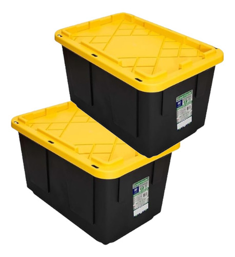 Set De 2 Cajas De Plástico P/almacenamiento 45l Profesional