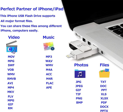 Unidad Flash Usb Jdtdc Photo-stick Para Apple, 128 Gb