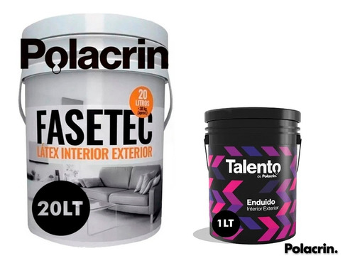 Pintura Latex Lavable Blanco Mate Polacrin 20 Lts Fasetec