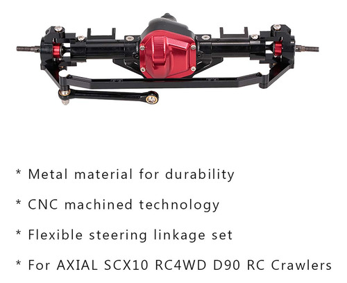 Eje Delantero De Metal Crawler 1/10 Con Bisagras Cnc Para Ax