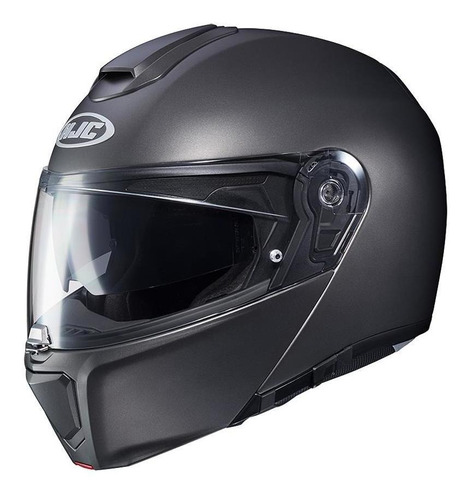 Casco Moto Hjc Rebatible Rpha 90s Pim-p Solido Semi F Titani