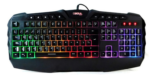 Teclado Soul Gaming Xk700 Color Negro Negro Español