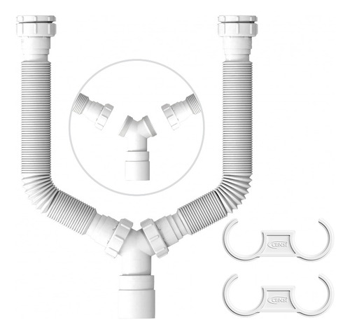 Tubo Extensível Duplo Para Pias Lavatórios E Tanques