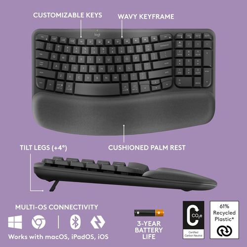 Teclado Sp Logitech Wave Keys Wireless Bluetooth