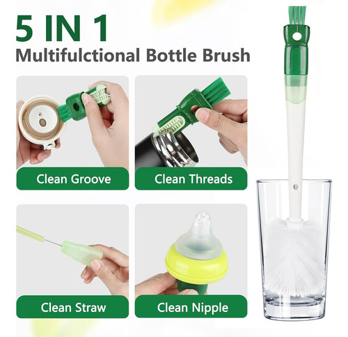 Cepillo Limpiador Multifunción 5 En 1 For Botellas De Agua