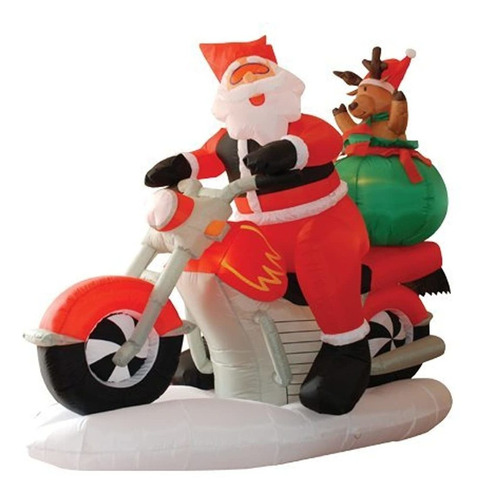 Inflables Papá Noel Y Reno, Motocicleta Hinchable