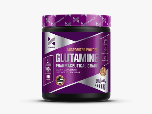 Glutamine Xtrenght 300 Gr Favorece Crecimiento Muscular