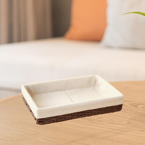 Basque Tejido Bin Organizador Rectangular Moderno Para Café