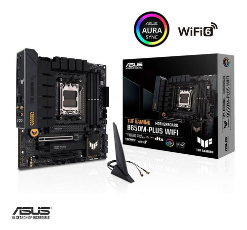 Tarjeta Madre Asus Tuf B650m-plus Am5 Ddr5 Wifi Micro Atx Color Negro