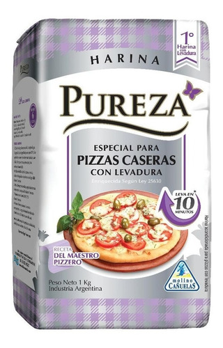 Harina Pureza Con Levdura Pizza 1 Kg. Pack 10 Unidades 