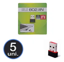 Comprar Kit 5 Adaptadores Wi-fi Usb Nano 150mbps Para Conexão Rápida