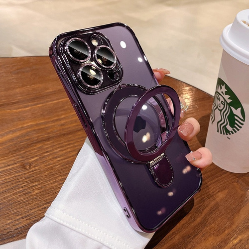 Funda Magsafe Con Anillo Soporte Y Mica Para iPhone 11/12/13