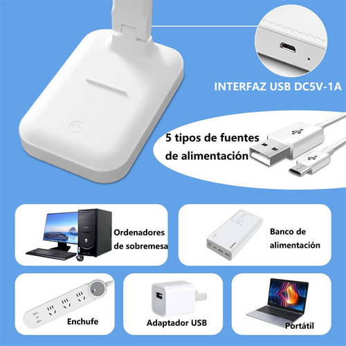 Lámpara Recargable Regulable Cuidado De Ojos Leer Estudiar