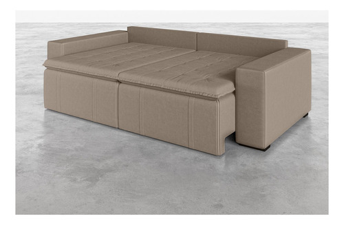 Sofá Cama Retrátil E Reclinável 3 Lugares 220cm Em Veludo