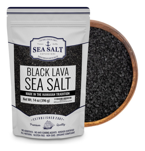 Sal Marina Hawaiana De Lava Negra, Sal Negra Para Cocinar O