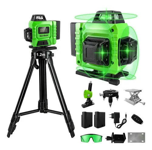 Nível Laser Verde 16 Linhas War Shark 2 Bateria+1.2m Tripé