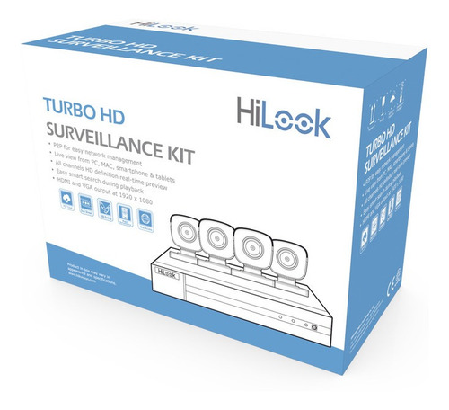 Imagen 1 de 3 de Kit Turbohd 1080p 8 Canales 4 Cámaras Bala Metálicas 2.8mm