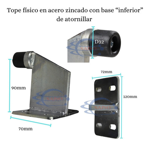 Imagen 6 de 10 de Tope De Piso Con Placa De Fijacion