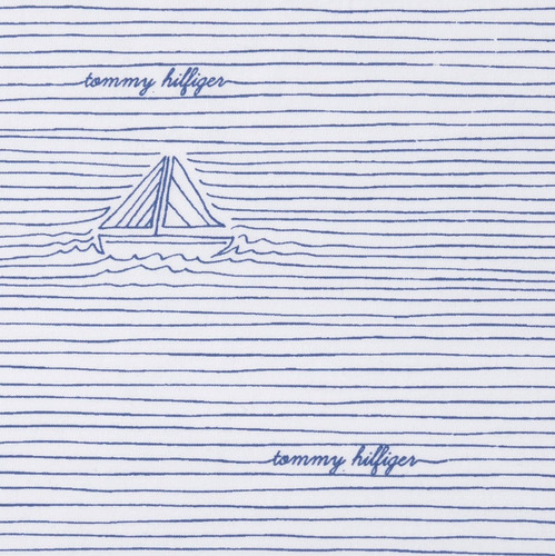 Tommy Hilfiger ® Sketchbook Juego Sábanas Y Fundas Almohada Color Blanco Y Azul Diseño De La Tela Rayado