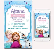 Comprar Tarjetas Invitaciones Digitales Personalizadas Frozen