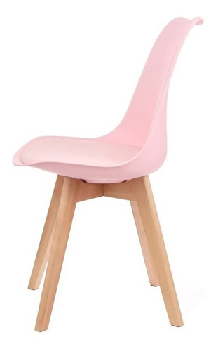 Silla De Diseño Tulip Para Interior Edicion Rosa Pastel.