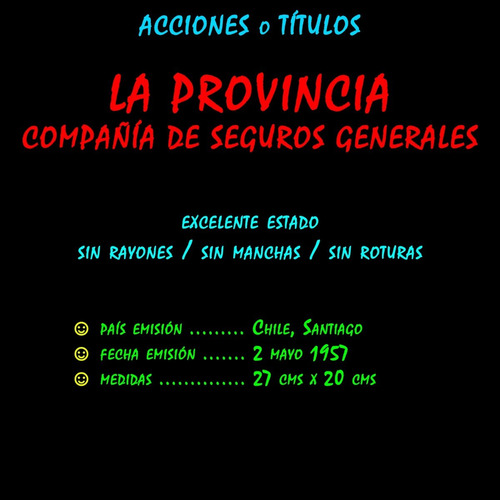 Imagen 2 de 3 de ¬¬ Acción Acciones Títulos / La Provincia Seguros Zp