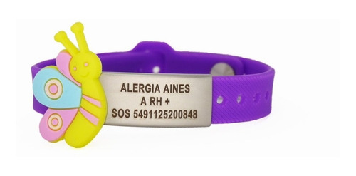 Infopulsera Fit Con Pin Infantil Personalizada Alerta Medica