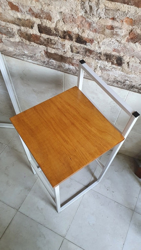 Mesa Desayuno Barra 120x60 + 4 Taburetes Industrial Madera